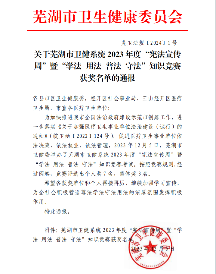 【喜报】集体一等奖！云顶集团yd1233检测网址在宪法知识竞赛中摘得桂冠(图1)